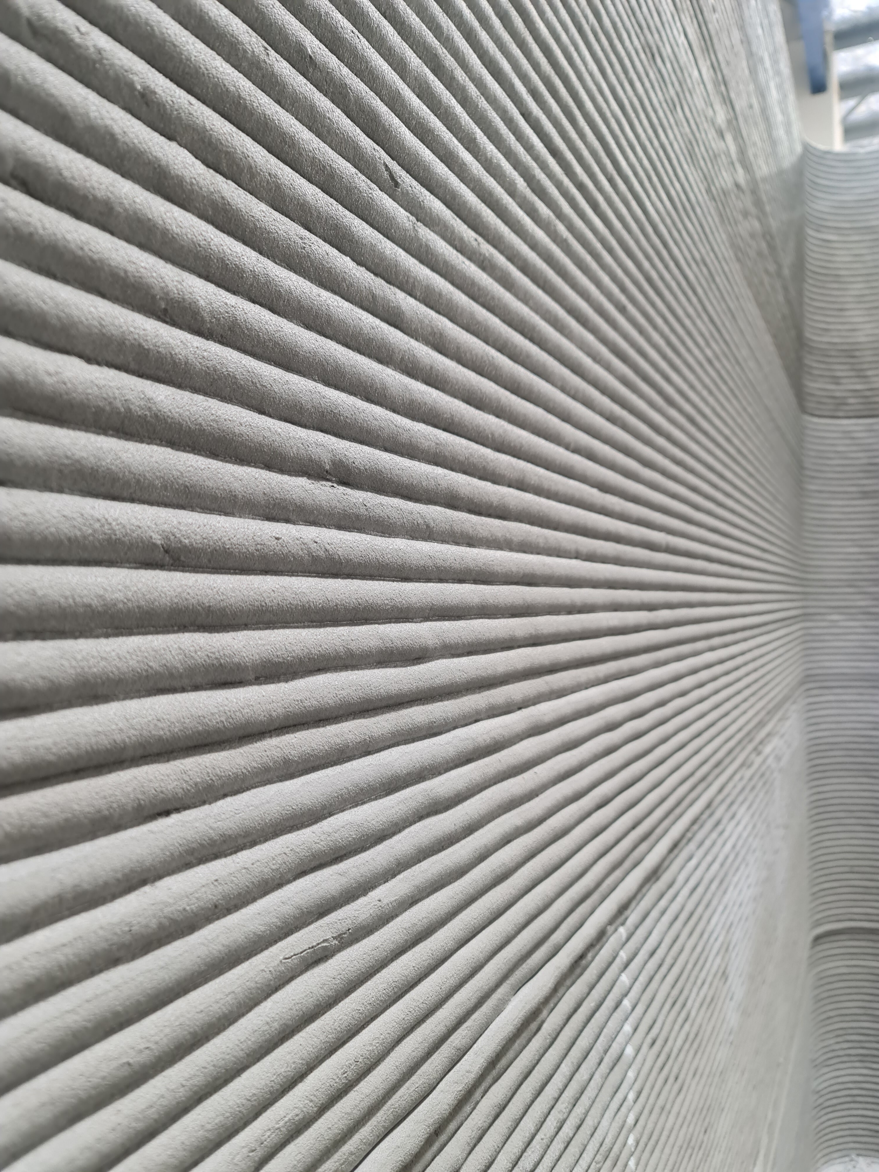Close-up of printed concrete layers